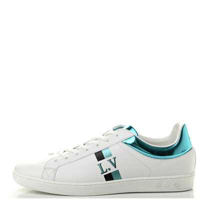 Louis Vuitton Calfskin Mens Luxembourg Sneakers 9 White Bleu 1 of 11