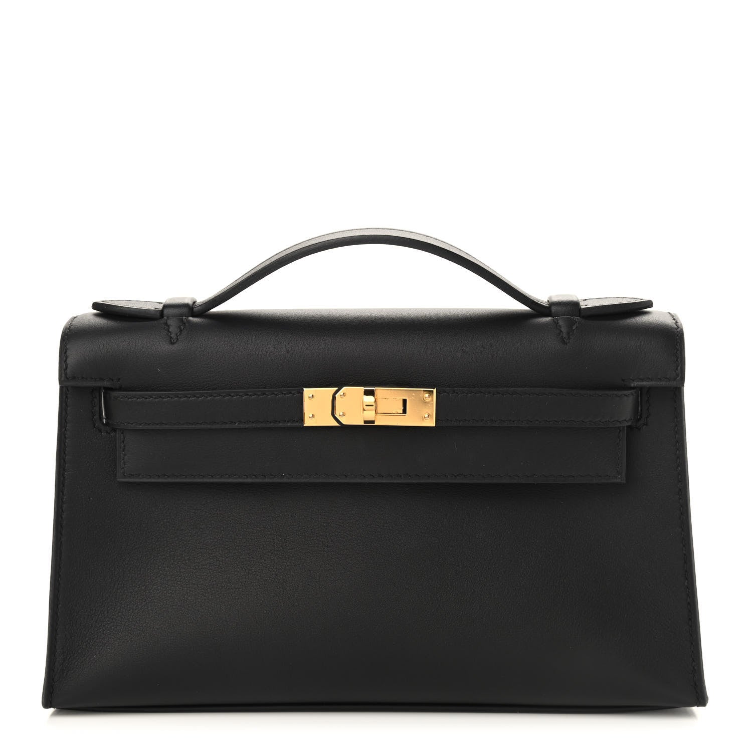 Hermes Swift Kelly Pochette Clutch Black 1 of 9