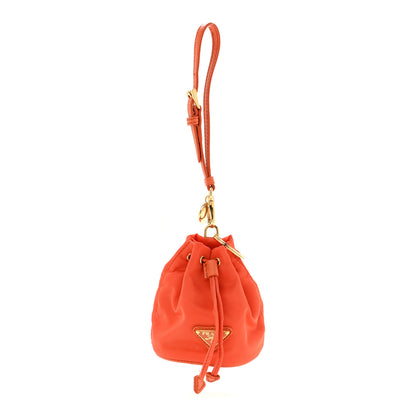 Prada Re-Nylon Saffiano Mini Icon Keychain Charm Arancio 1 of 9