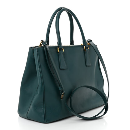 Prada Saffiano Lux Galleria Front Pocket Tote Ottanio Cobalto 3 of 12