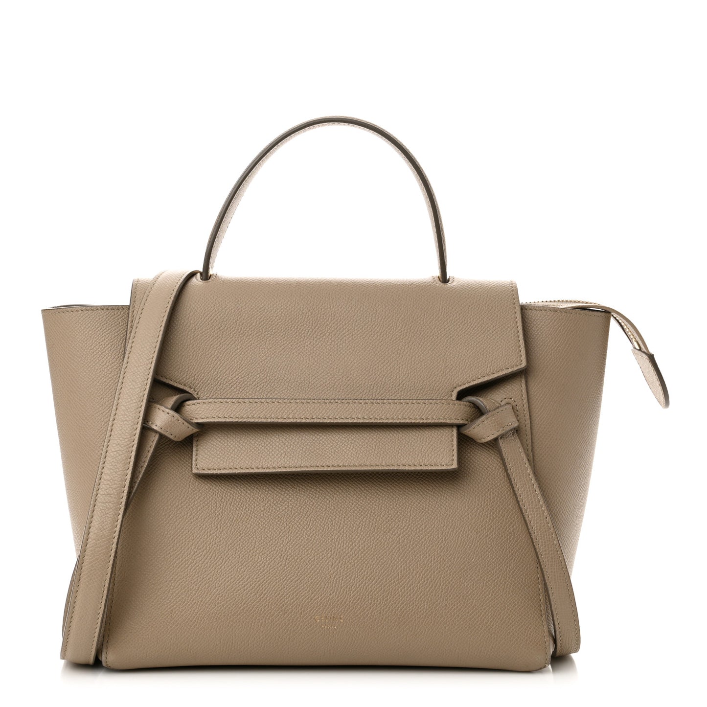 Grained Calfskin Micro Belt Bag Light Taupe