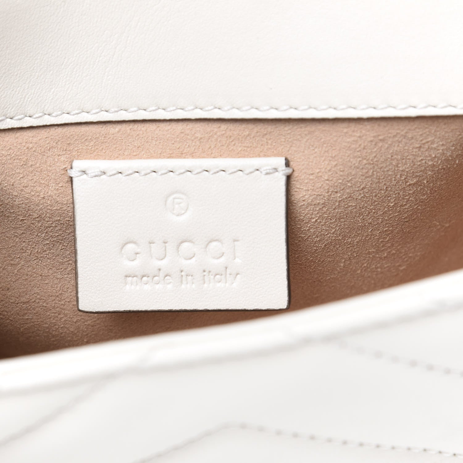 Gucci Calfskin Matelasse Super Mini GG Marmont Shoulder Bag White 5 of 10