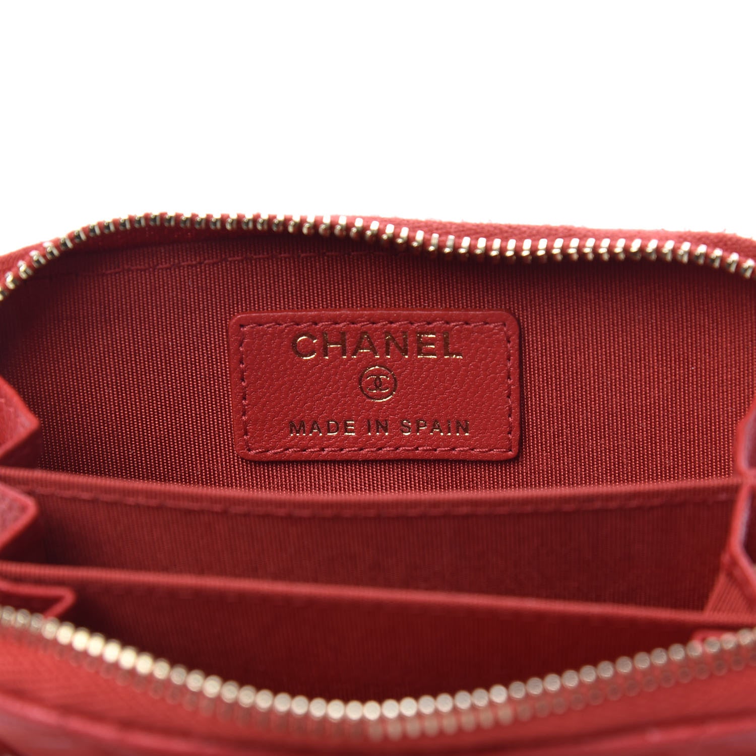 Chanel Lambskin Quilted Chanel 19 Zip Around Card Holder Red 6 of 9