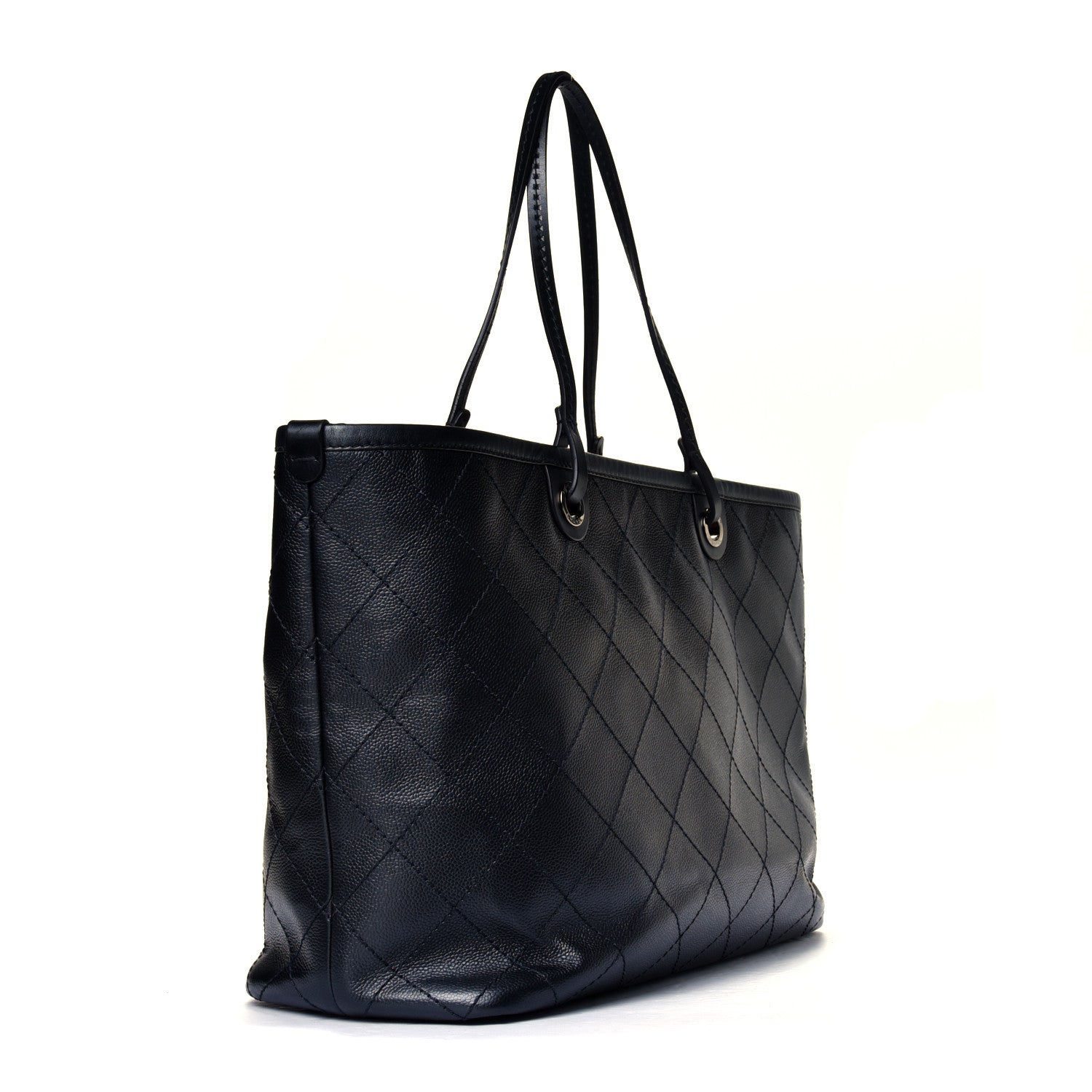 Chanel Grained Calfskin Large Shopping Fever Tote Black 2 of 13