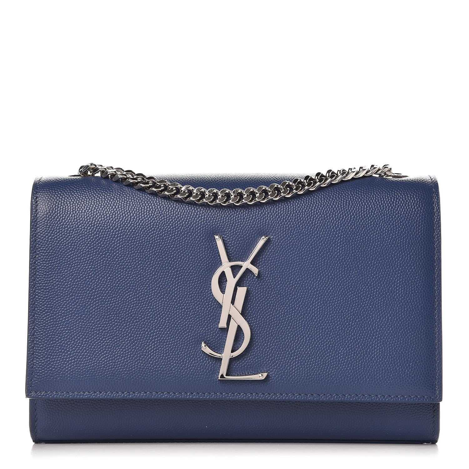 Saint Laurent Grain De Poudre Small Classic Monogram Kate Satchel Denim 1 of 7