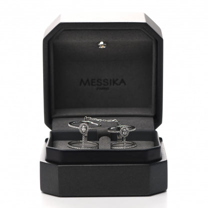 Messika 18K White Gold Diamond Glam Azone Double Pave Ring 54 6.75 5 of 5