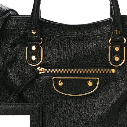 Balenciaga Chevre Gold Metallic Edge Hardware S City Black 7 of 9