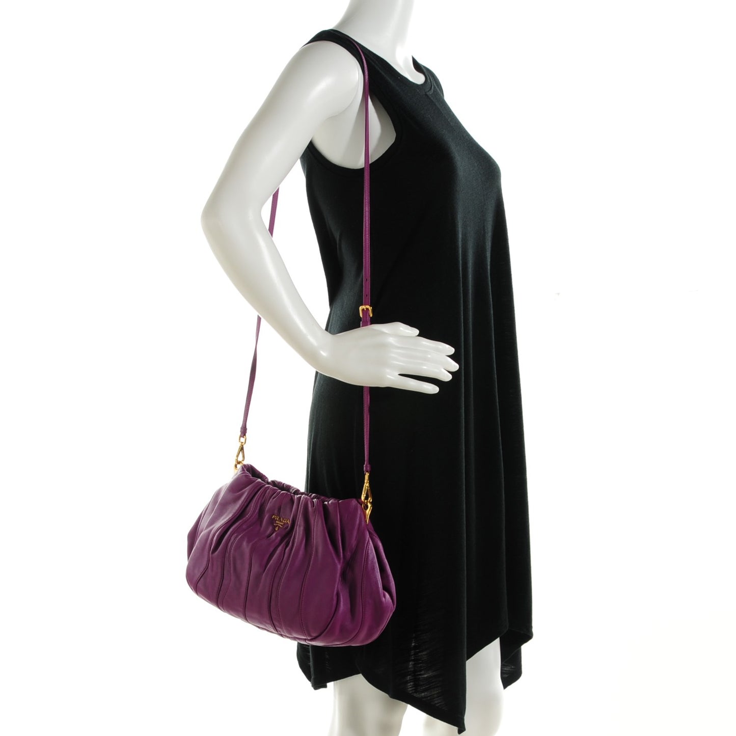 Nappa Small Stripes Shoulder Bag Anemone