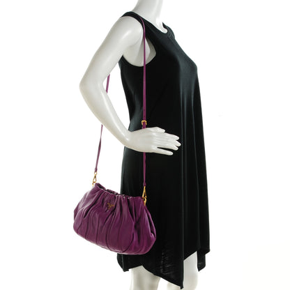 Prada Nappa Small Stripes Shoulder Bag Anemone 2 of 9