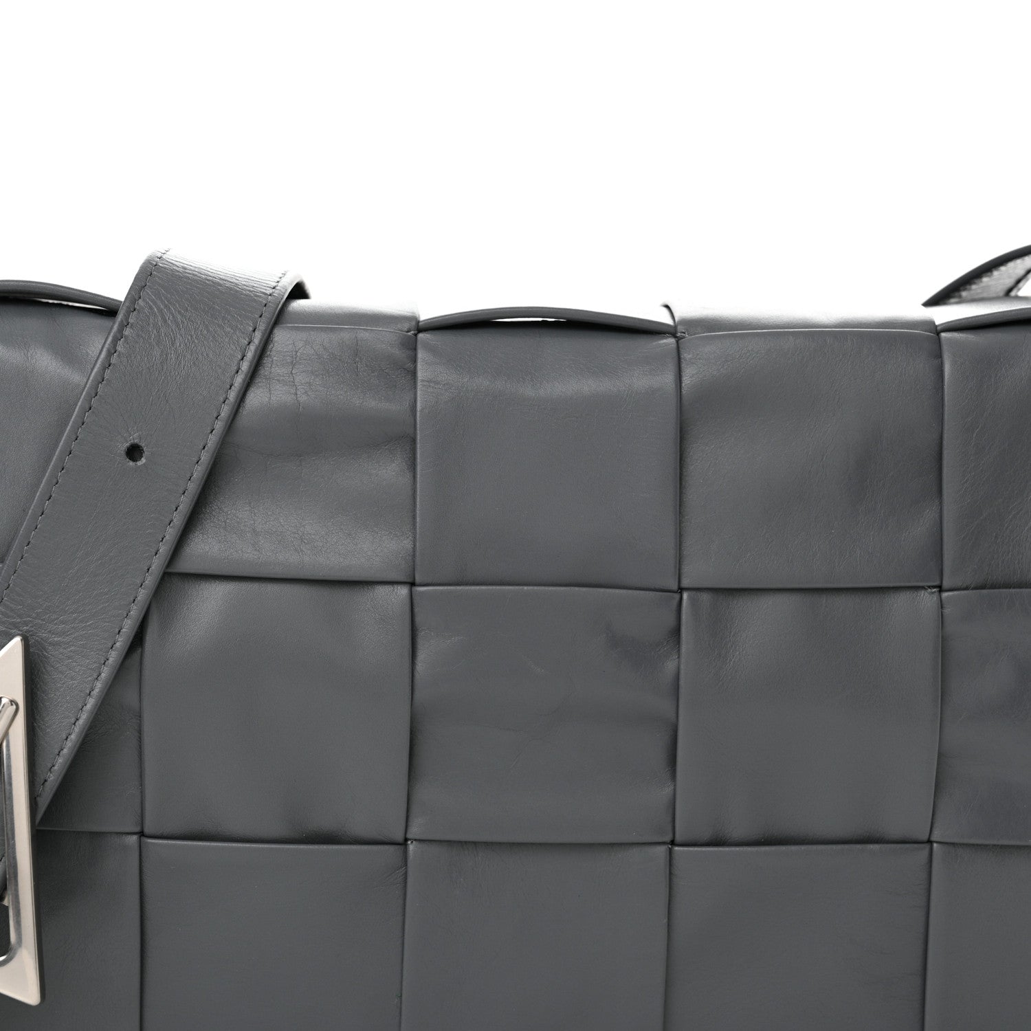 Bottega Veneta Paper Calfskin Maxi Intreccio Cassette Crossbody Bag Thunder 8 of 10