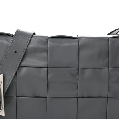 Bottega Veneta Paper Calfskin Maxi Intreccio Cassette Crossbody Bag Thunder 8 of 10
