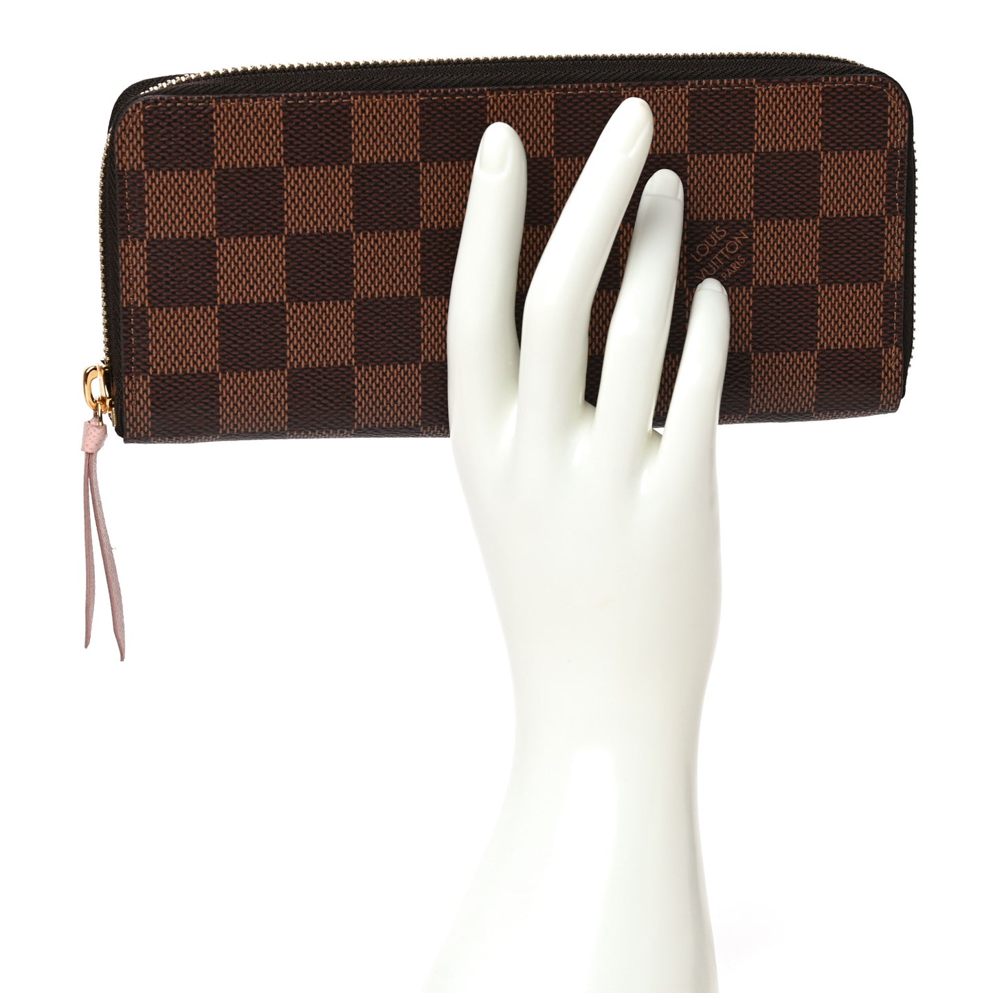 Damier Ebene Clemence Wallet Rose Ballerine