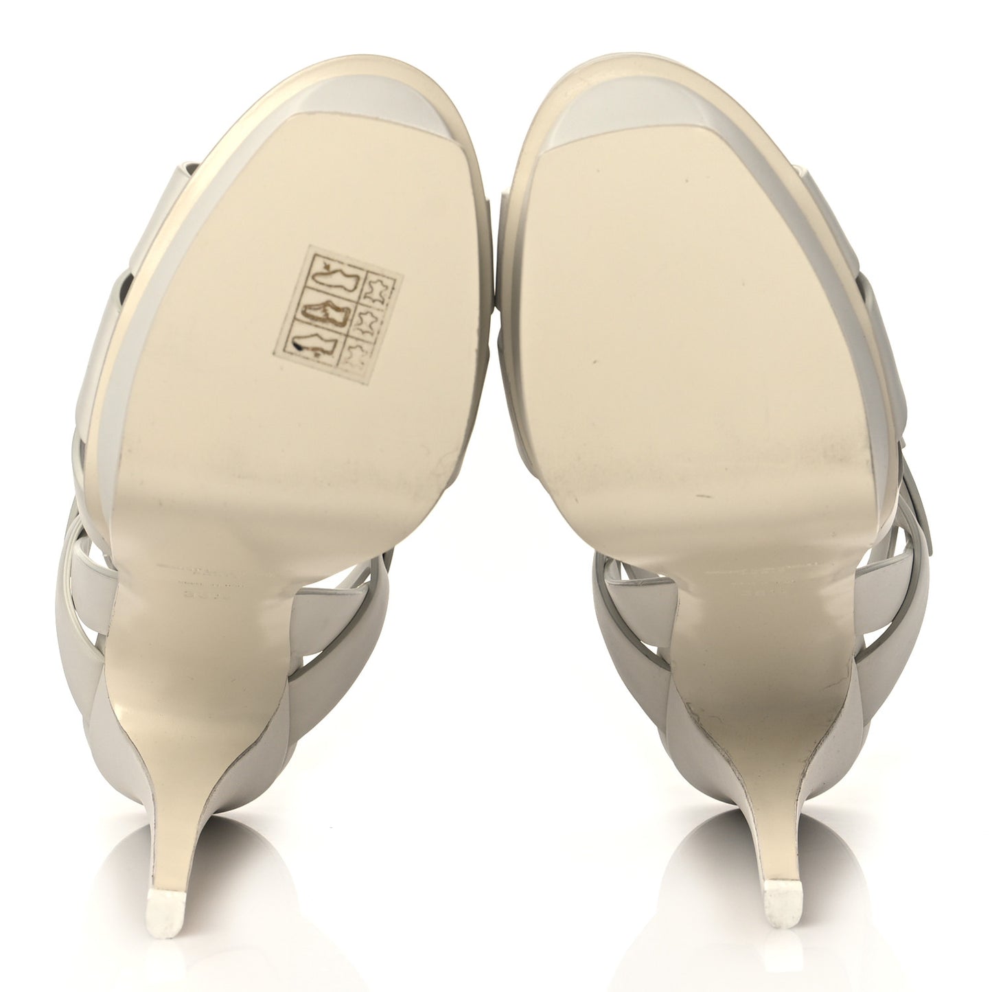 Calfskin Tribute 105 Platform Sandals 38.5 Porcellana