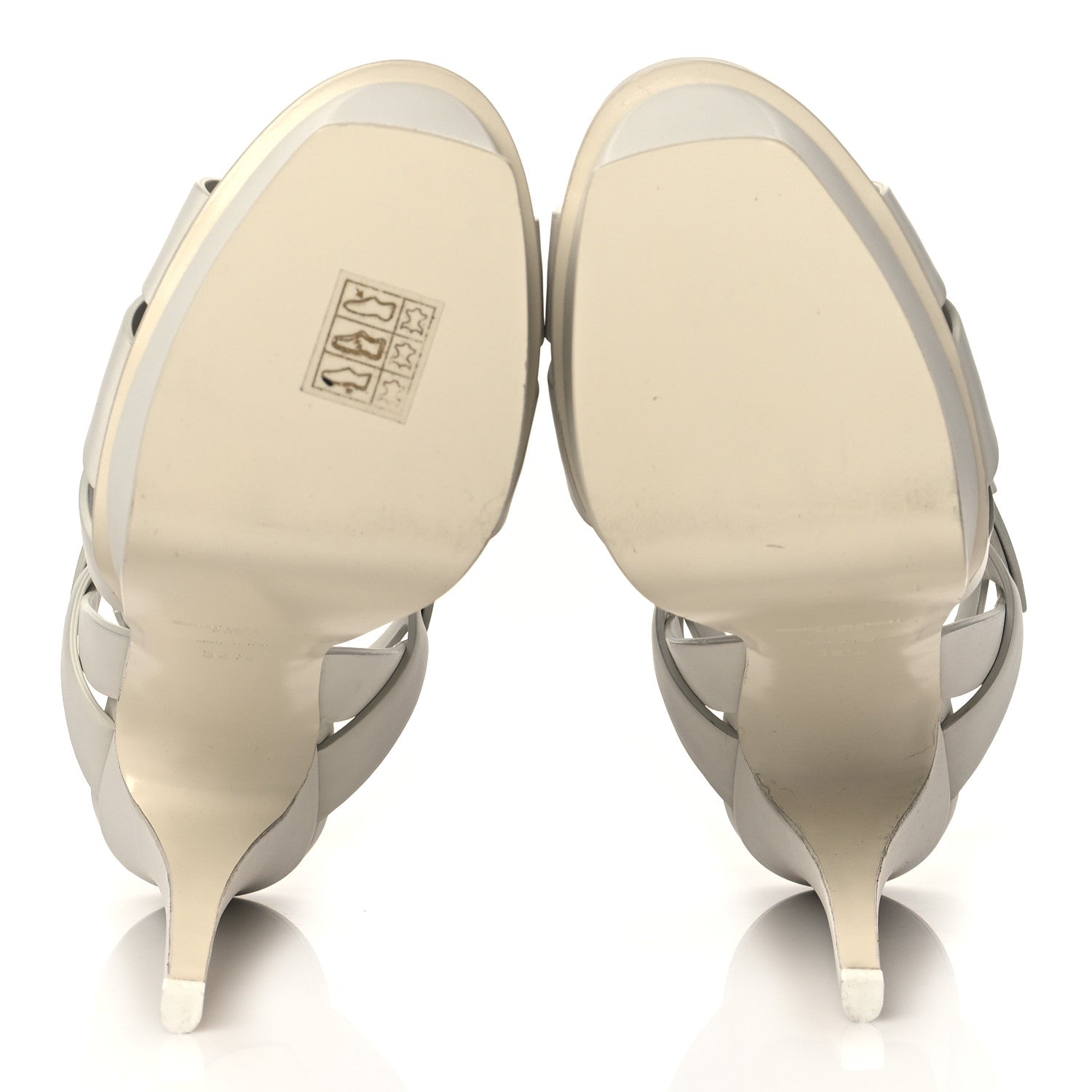Saint Laurent Calfskin Tribute 105 Platform Sandals 38.5 Porcellana 6 of 13
