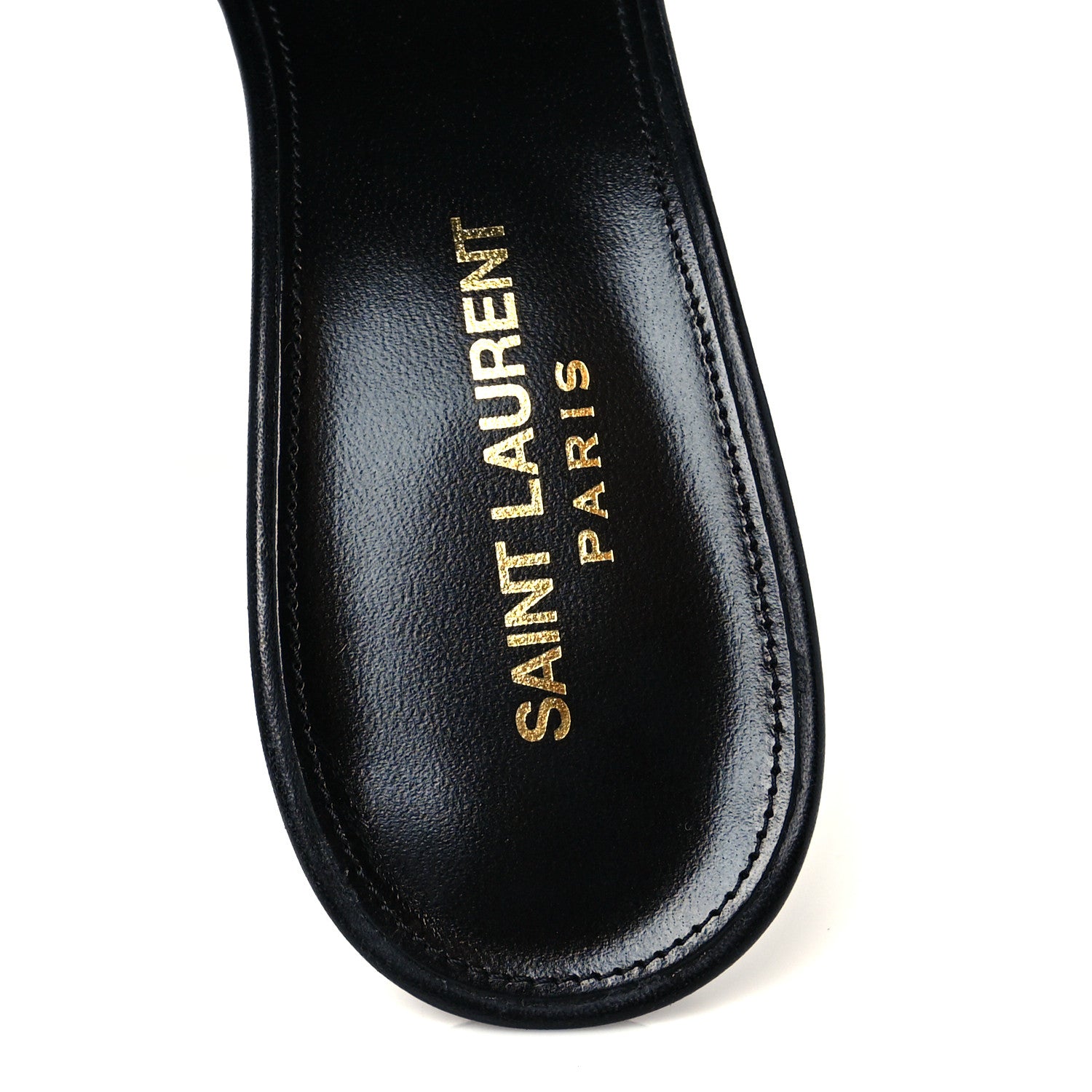 Saint Laurent Calfskin Tribute 85 Slide Sandals 38.5 Black 7 of 10