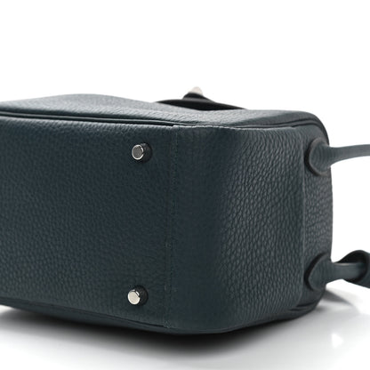 Hermes Taurillon Clemence Mini Lindy 20 Vert Cypress 10 of 11