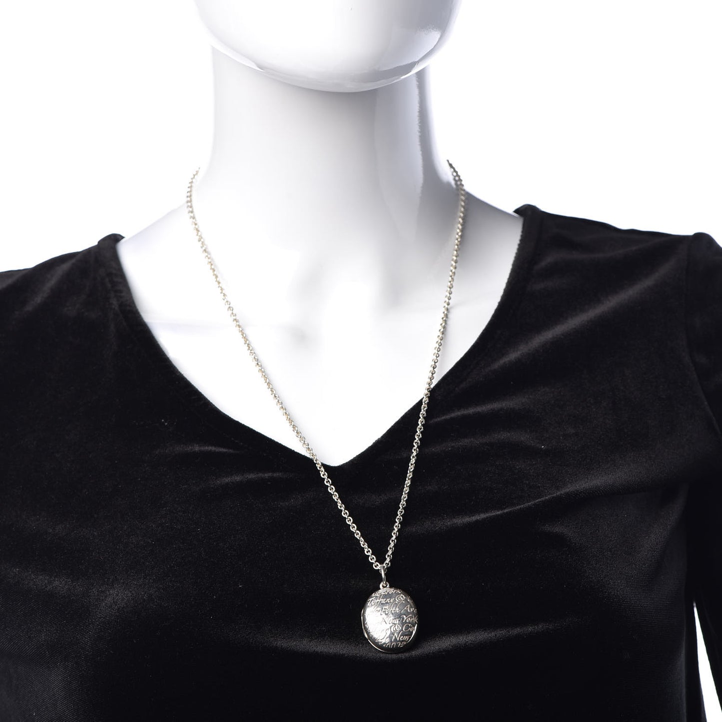 Sterling Silver Fifth 5th Avenue Notes Locket Pendant Necklace