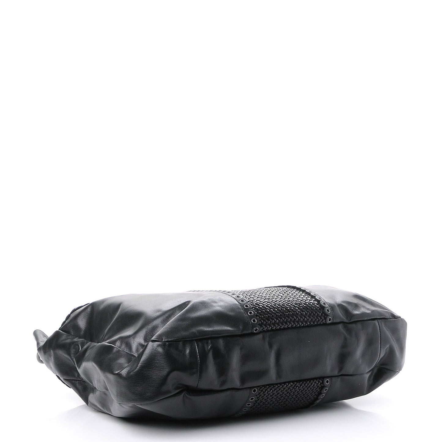 Nappa Grommet Oversized Hobo Black