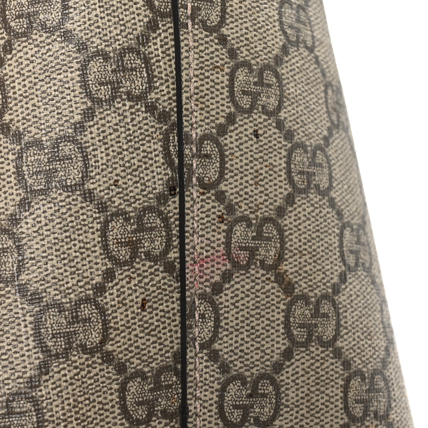 Gucci GG Supreme Monogram Medium Zippered Bucket Tote Beige Hibiscus Red New Rosette 11 of 11