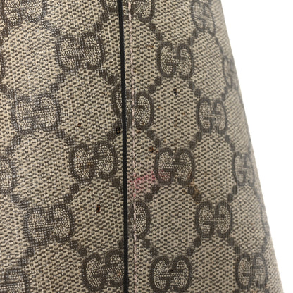 Gucci GG Supreme Monogram Medium Zippered Bucket Tote Beige Hibiscus Red New Rosette 11 of 11