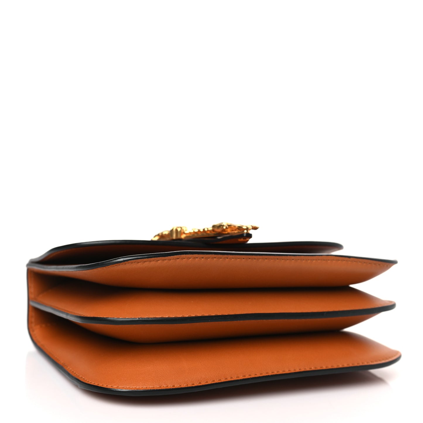 Vitello Barocco Virtus V Small Top Handle Shoulder Bag Brown