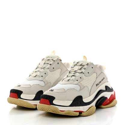 Balenciaga Fabric Mesh Womens Triple S Sneakers 36 Grey Red White 3 of 12