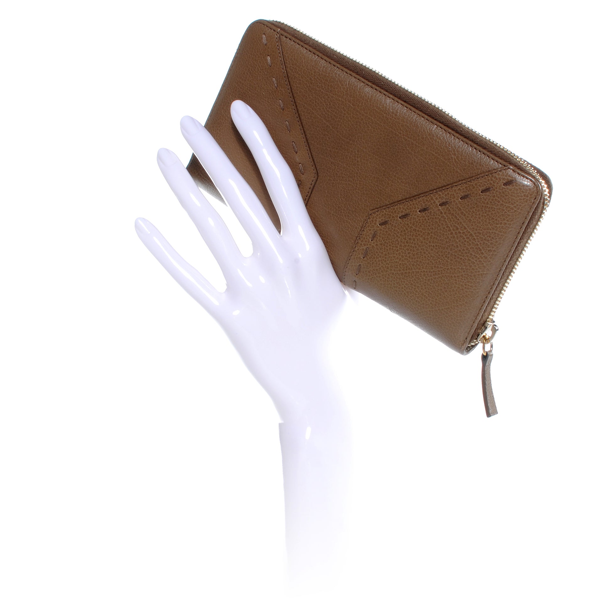 Saint Laurent Leather Muse Zip Around Wallet Light Brown 2 of 6