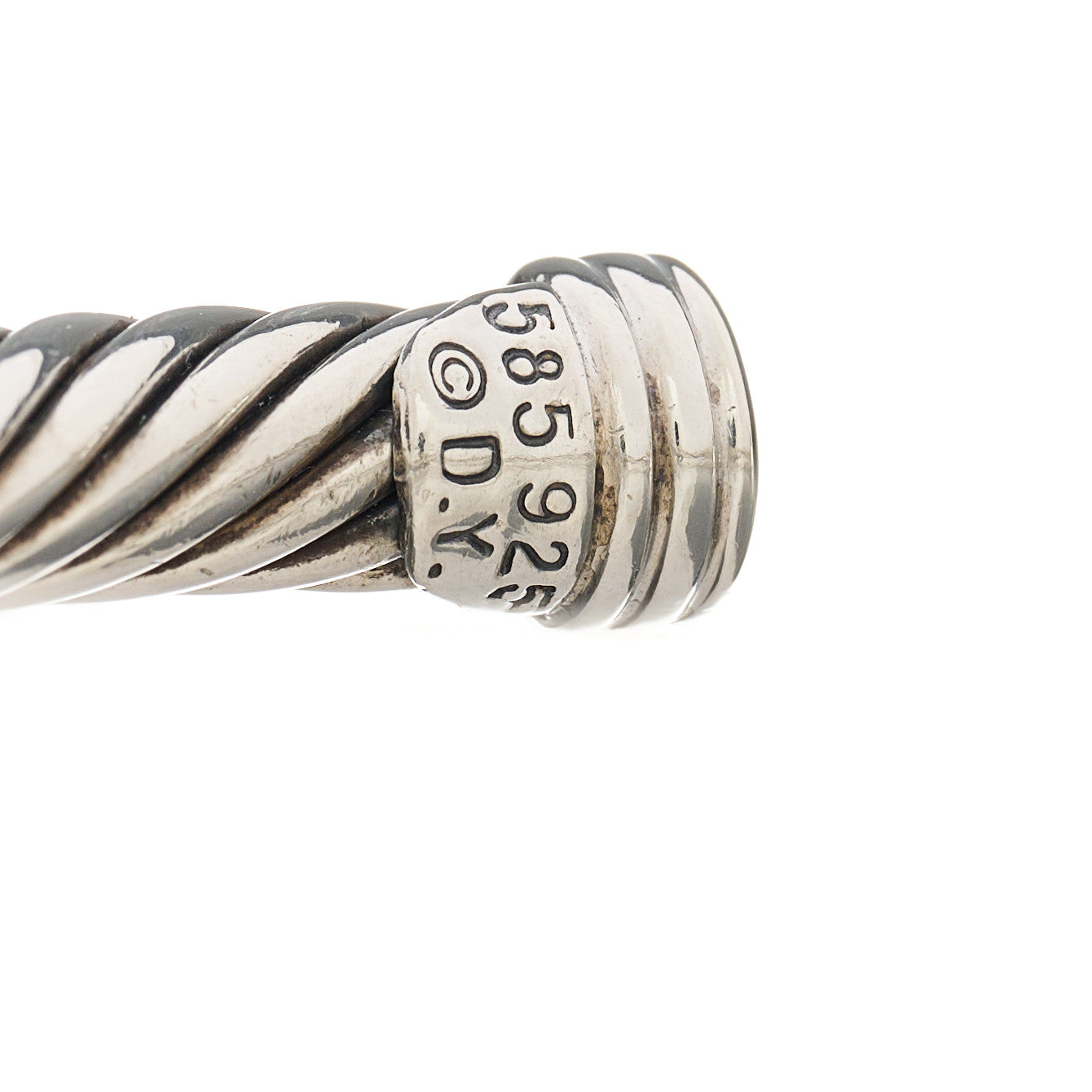 David Yurman Sterling Silver 14K Yellow Gold 5mm X Station Cable Bracelet 2 of 3