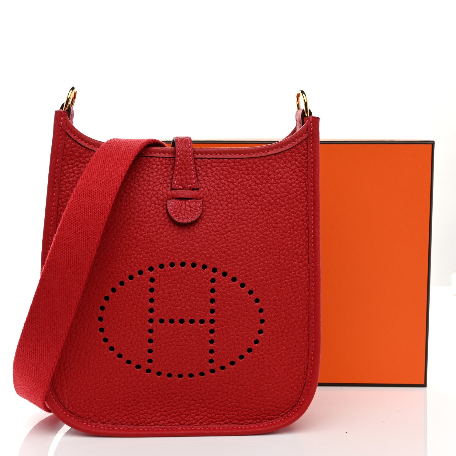 Hermes Taurillon Clemence Amazone Evelyne TPM Vermillion Rouge Vif 11 of 11