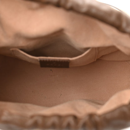 Gucci Monogram Textured Calfskin Horsebit 1955 Drawstring Bucket Bag Beige Brown Sugar 5 of 10