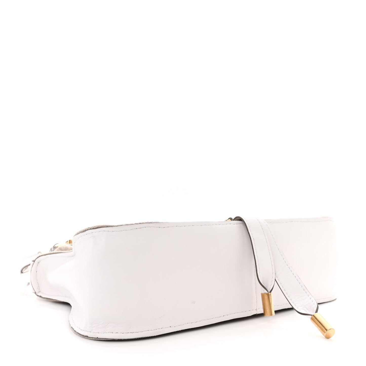 Canvas Calfskin Small Marcie Satchel White