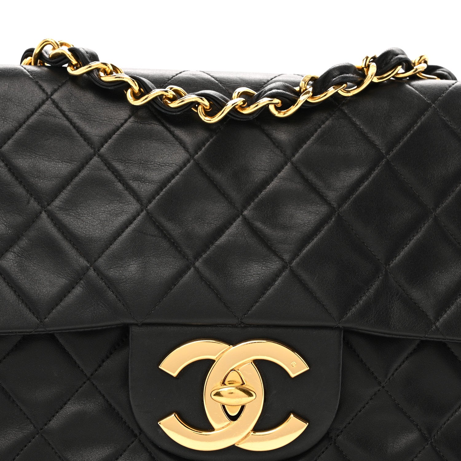 Chanel Lambskin Quilted XL Jumbo Single Flap Black 1840931
