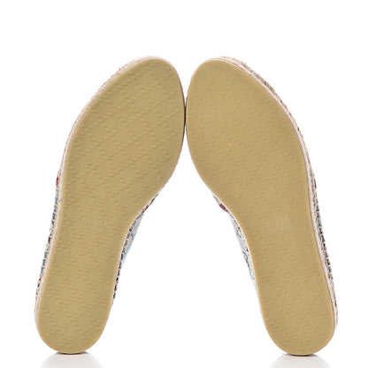 Gucci GG Supreme Monogram Blooms Espadrilles 37 Beige Blue Navy Hibiscus Red 5 of 11