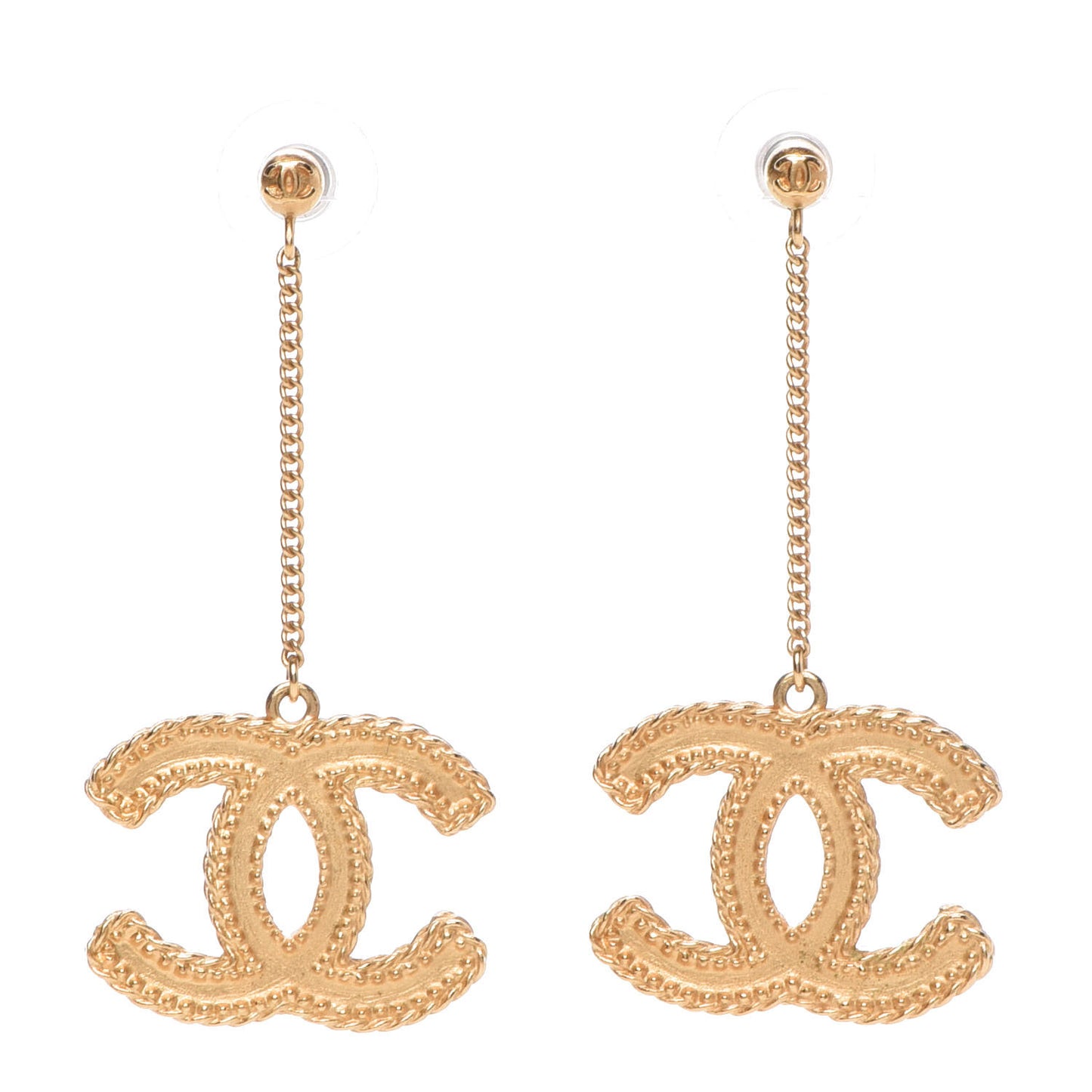 CC Drop Earrings Matte Gold