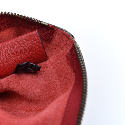 Gucci Pebbled Calfskin Medium Logo Portfolio Clutch Hibiscus Red 7 of 7