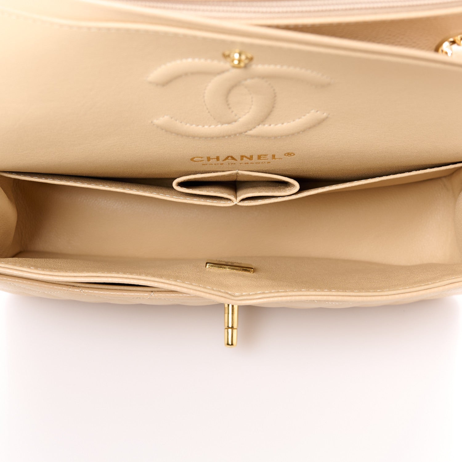 Chanel Caviar Quilted Small Double Flap Beige 5 of 13