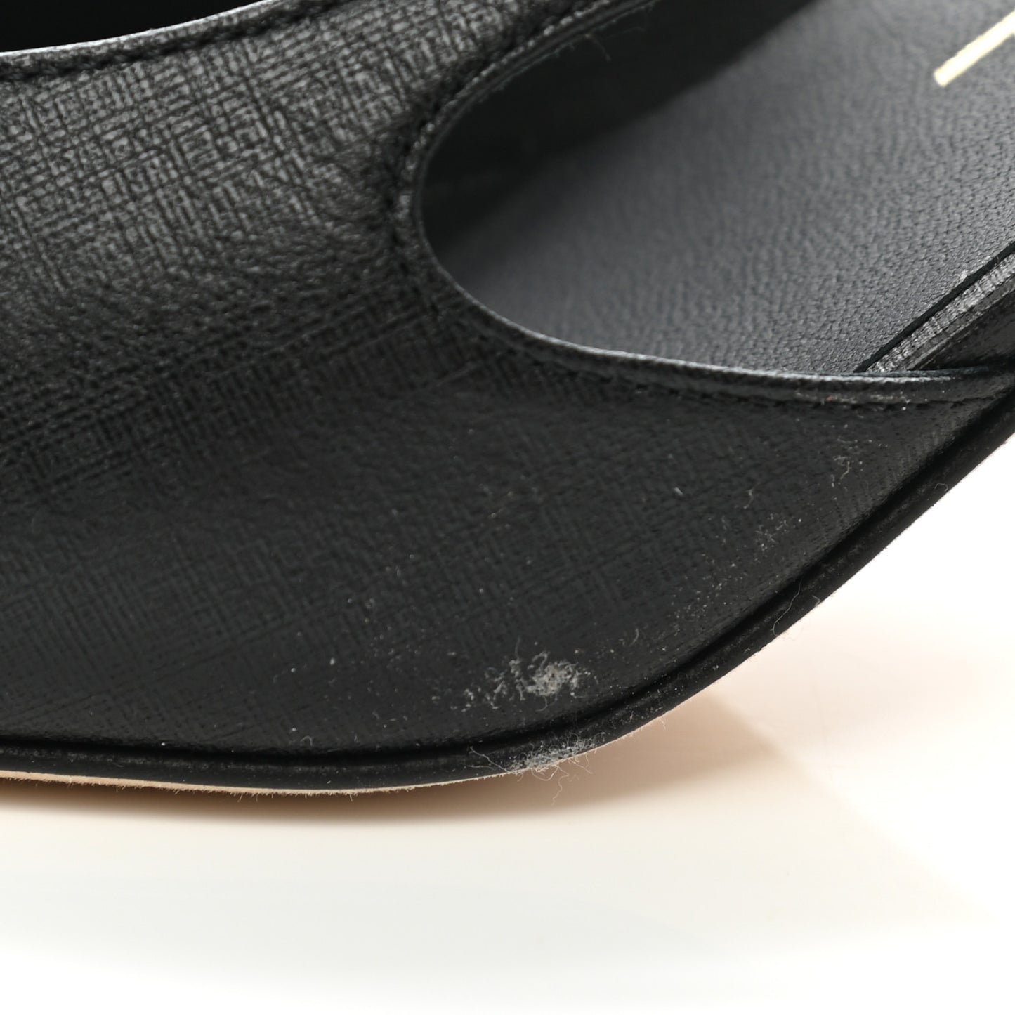 Goatskin Calfskin Cap Toe CC Slingback Sandals 35 Black