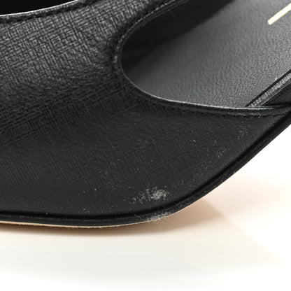 Chanel Goatskin Calfskin Cap Toe CC Slingback Sandals 35 Black 9 of 10