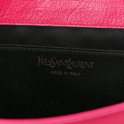 Saint Laurent Calfskin Monogram Large Belle De Jour Clutch Lipstick Fuchsia 6 of 6