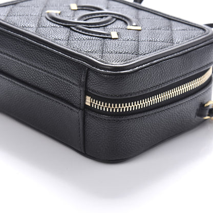 Chanel Caviar Quilted Small CC Filigree Vanity Case Black 7 of 11