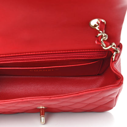Chanel Lambskin Quilted Mini Rectangular Flap Red 5 of 9