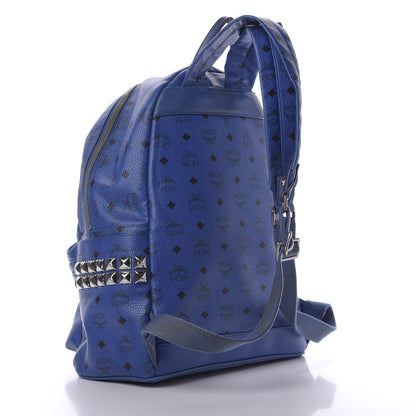 MCM Visetos Medium Side Stud Stark Backpack Blue 2 of 17