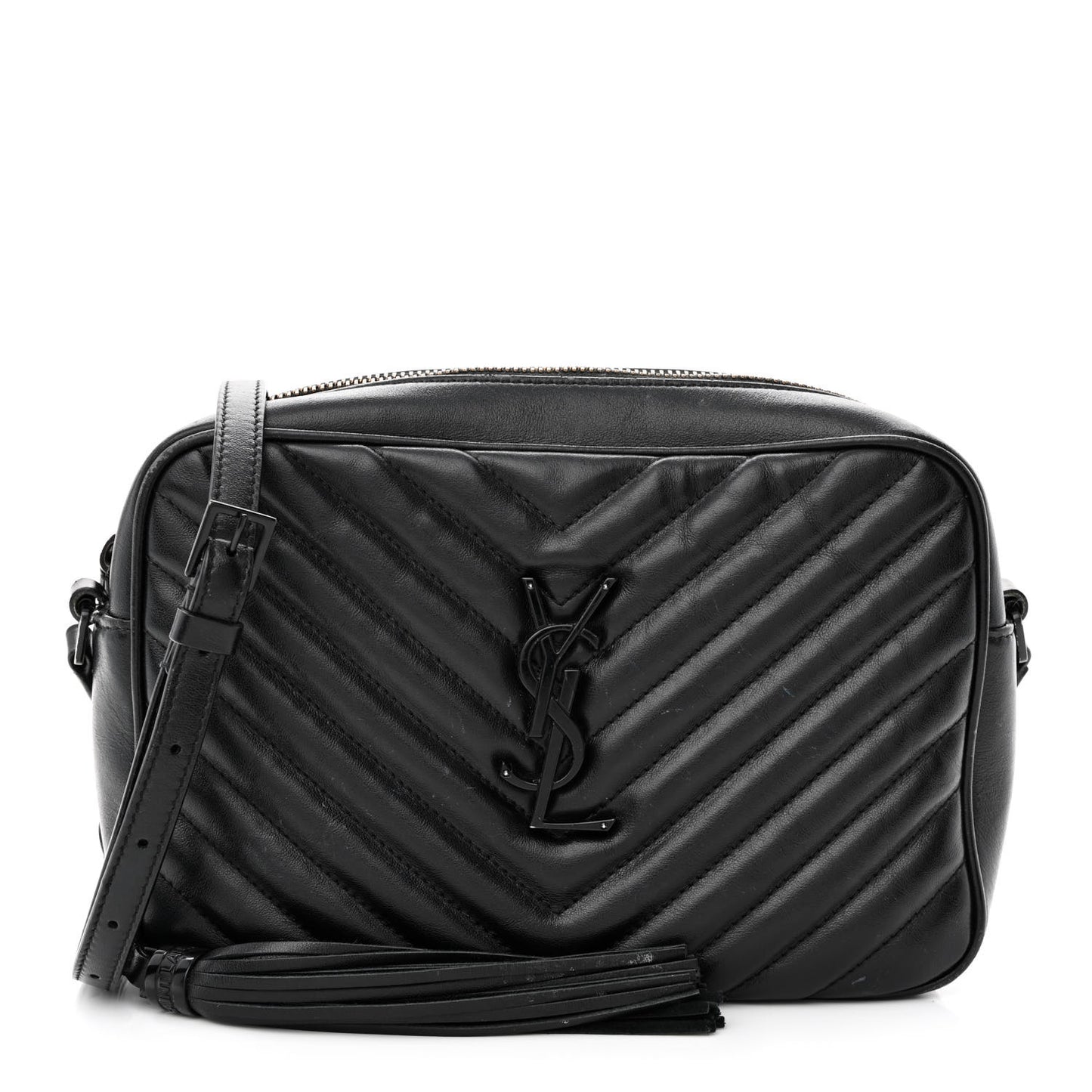 Calfskin Matelasse Monogram Monochrome Lou Camera Bag Black