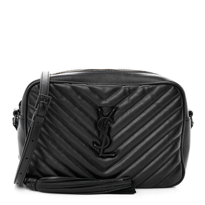 Saint Laurent Calfskin Matelasse Monogram Monochrome Lou Camera Bag Black 1 of 18