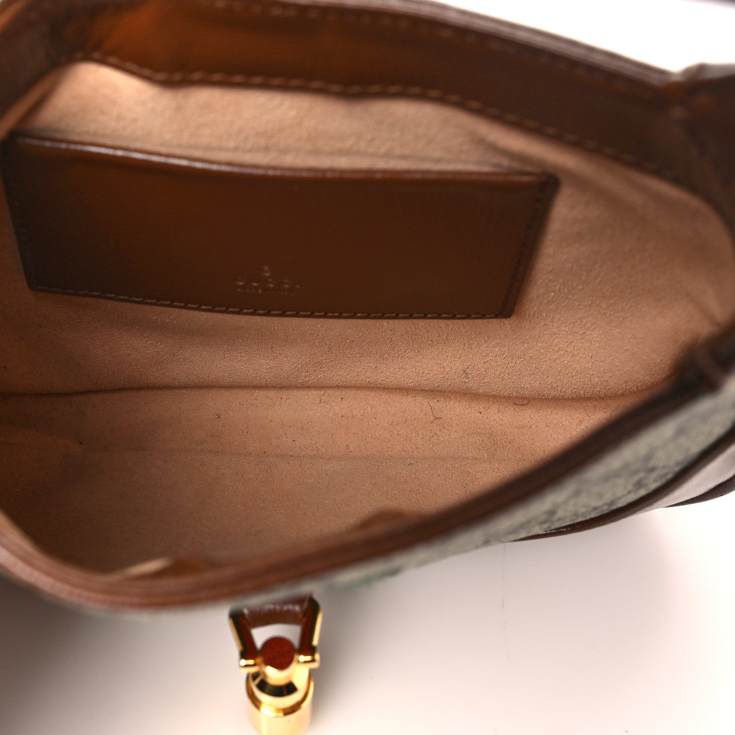 Gucci GG Supreme Monogram Azalea Calfskin Web Mini Jackie 1961 Hobo Beige Ebony Brown Sugar 5 of 9