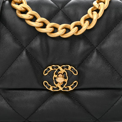 Chanel Goatskin Quilted Large Chanel 19 Flap Black 8 of 11