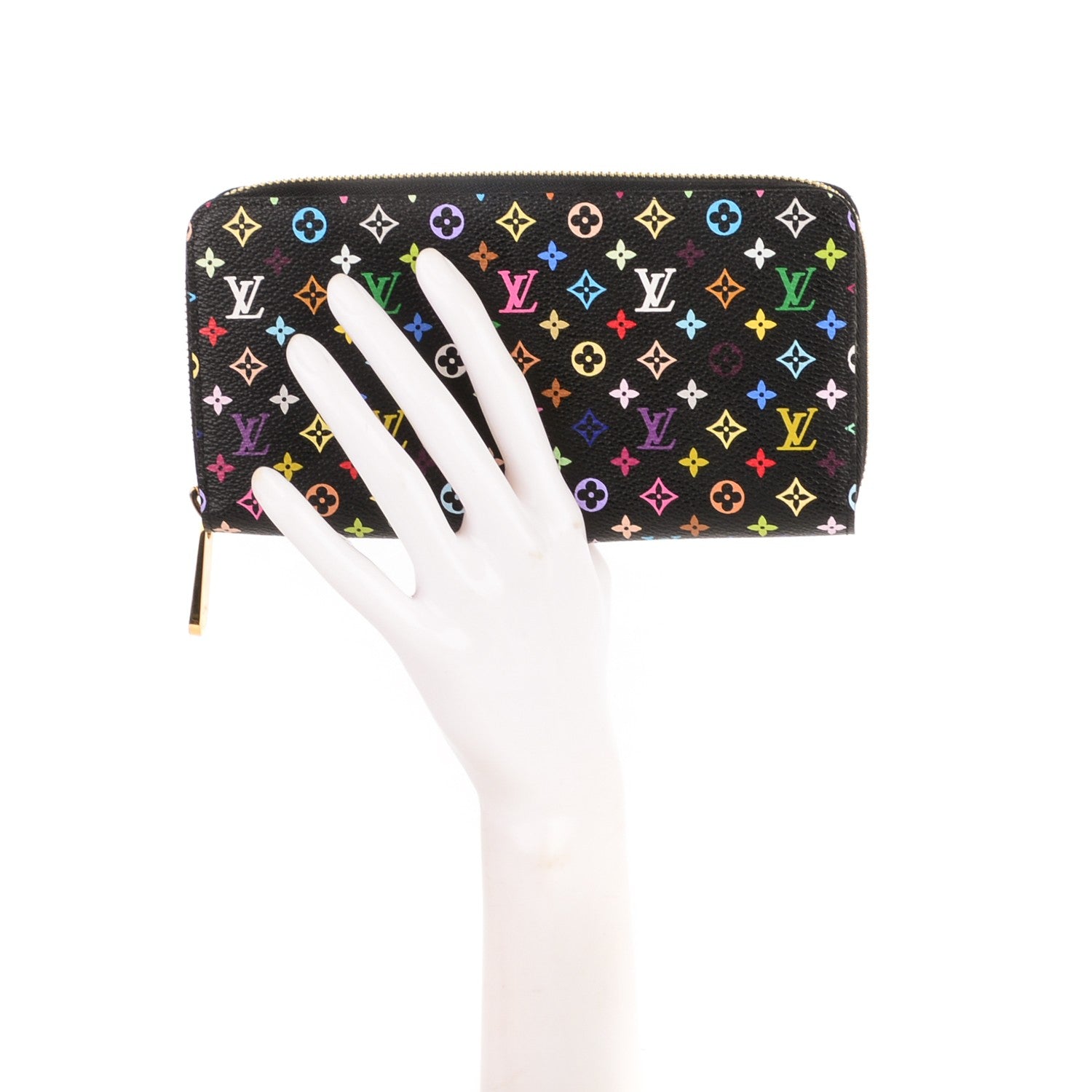 Louis Vuitton Monogram Multicolor Zippy Wallet Black Grenade 2 of 7