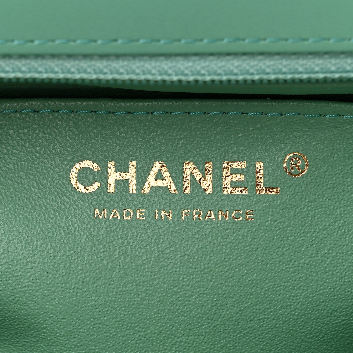 Lambskin Chevron Quilted Mini Rectangular Flap Green