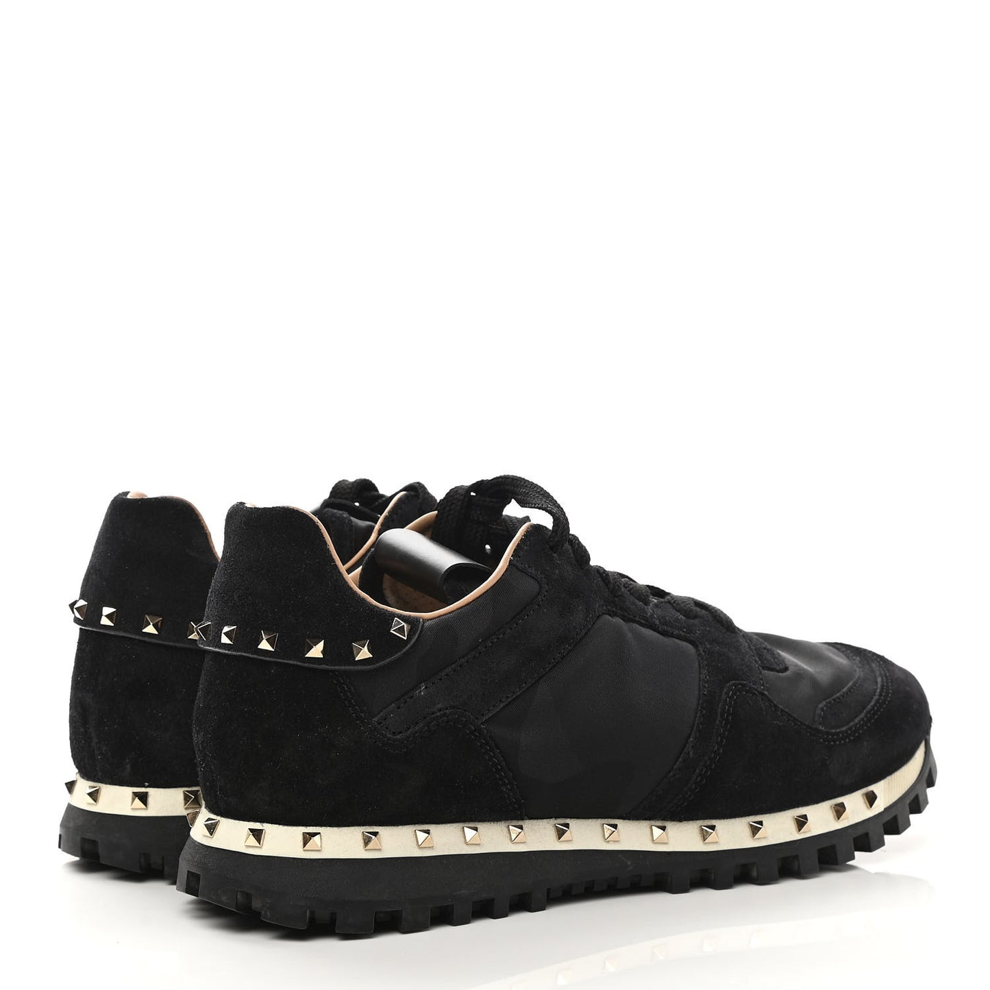 Suede Nylon Camouflage Womens Soul Rockstud Sneakers 37 Black