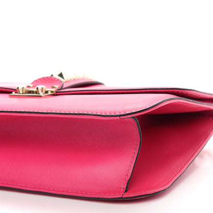 Valentino Garavani Vitello Large Glam Lock Rockstud Flap Pop Fuxia 8 of 10